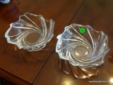 (DR) PAIR OF CRYSTAL SPIRAL PATTERNED CANDY DISHES: 7