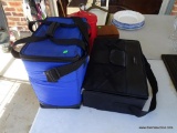 (PORCH) SOFT CASE LUNCH BOX AND A SOFT CASE CD CARRIER WITH MISC. CDS.
