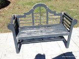 (OUT) BLACK PAINTED BENCH (NEEDS A LITTLE TLC): 54