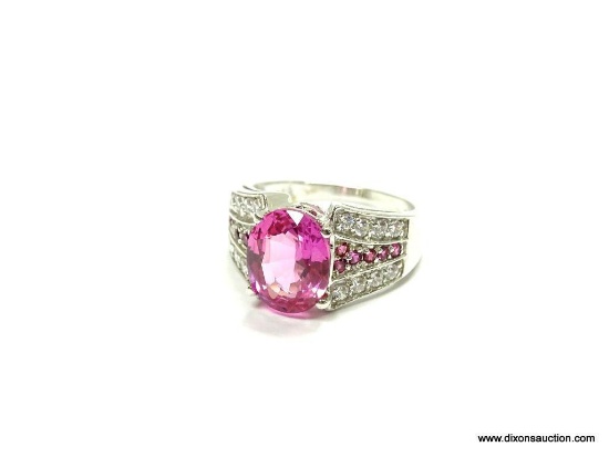 .925 STERLING SILVER AAA TOP QUALITY GORGEOUS 4.30 CT FACETED PLATINUM PINK UNHEATED OVAL AFRICAN