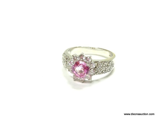 .925 STERLING SILVER AAA TOP QUALITY UNHEATED 2.20 CT PLATINUM PINK TOURMALINE CENTER STONE