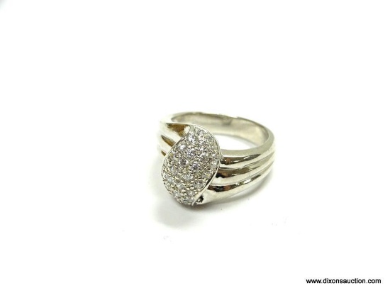 .925 STERLING SILVER AAA TOP QUALITY 29.55 TOTAL CARAT WEIGHT WITH 30 ROUND WHITE SAPPHIRES. RING