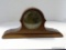 WM. GILBERT TAMBOUR 8 DAY MANTLE CLOCK WITH TIME AND STRIKE. 10'' TALL 20'' WIDE RETAIL PRICE $325