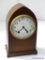 SETH THOMAS QUARTZ CLOCK. CASE AND FACE ARE OLD BUT HAS NEW QUARTZ MOVEMENT. 11.75'' TALL 7.25''