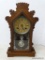 ANSONIA 8 DAY SHELF CLOCK WITH TIME AND STRIKE. MEASURES 19.5