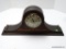 INGRAM TAMBOUR MANTEL CLOCK 8 DAY MOVEMENT WITH TIME AND STRIKE. MEASURES 9.5