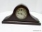 WILLIAM GILBERT TAMBOUR MANTLE CLOCK. 8-DAY MOVEMENT, T / S. MEASURES 10