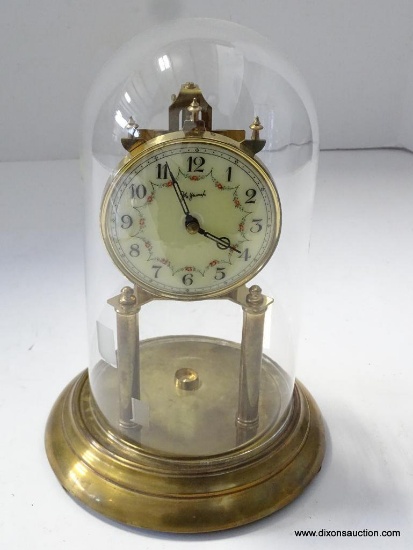 JOHN HANAMAKER 400 DAY ANNIVERSARY CLOCK WITH DOME. RETAIL PRICE $175. 12'' TALL 8'' WIDE