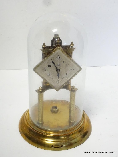 SCHATZ 400 DAY ANNIVERSARY CLOCK WITH DOME. RETAIL PRICE $200. 12.5'' TALL 7.75'' WIDE