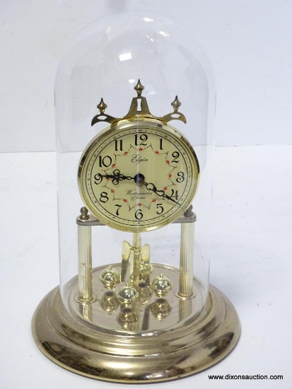 ELGIN WESTMINSTER CHIME ANNIVERSARY CLOCK WITH DOME 12'' TALL 8'' WIDE