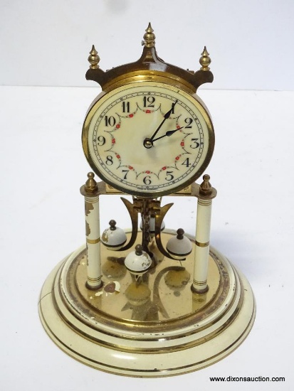MADE IN GERMANY ANNIVERSARY CLOCK. IS MISSING DOME. MEASURES 11"T X 7.5"W