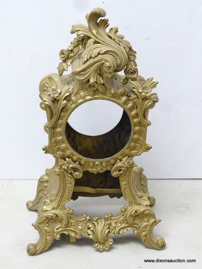 FRENCH CLOCK CASE ONLY. MEASURES 14"T X 8.5"W RETAIL PRICE $395.