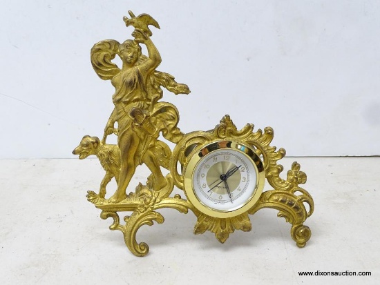 MERCEDES FIGURAL CLOCK WITH QUARTZ FIT UP. MEASURES 8"T X 8.5"W RETAIL PRICE $115