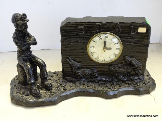 COAL MINER ELECTRIC CLOCK MEASURES 8"T X 15"W RETAIL PRICE $95