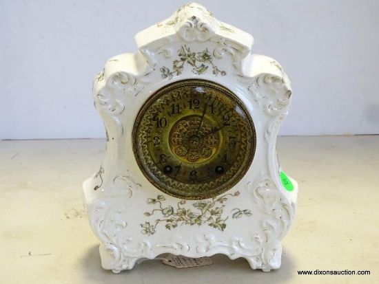 WATERBURY CHINA 8-DAY CLOCK WITH T/S AND BELL. MEASURES 7"T X 8.75"W RETAIL PRICE $400