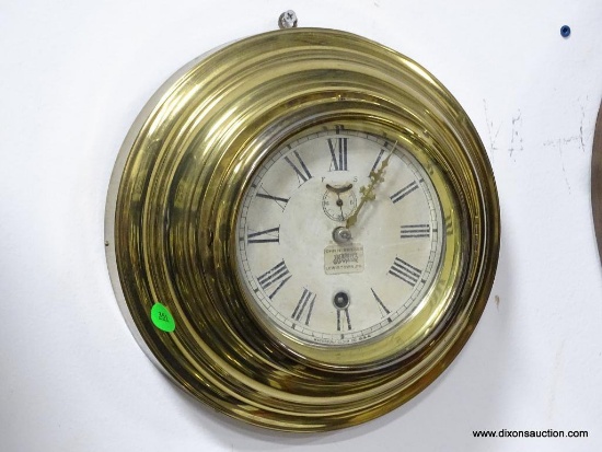 WATERBURY CLOCK CO. WALL HANGING CLOCK MEASURES 9.5"T X 9.5"W