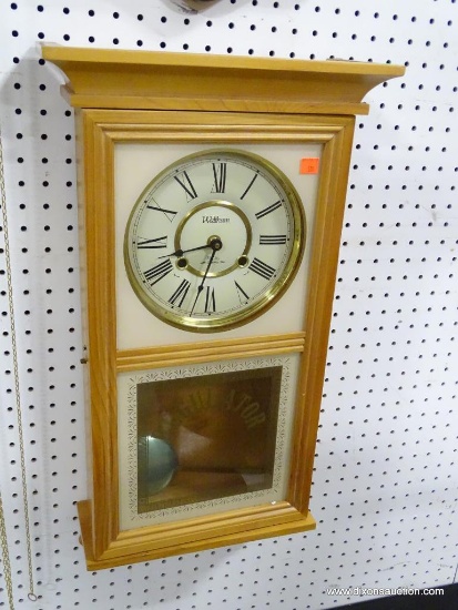 WALTHAM WALL REGULATOR CLOCK MEASURES 26.5"T X 13.5"W