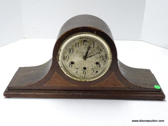 SETH THOMAS TAMBOUR MANTLE CLOCK. # 124 MOVEMENT WITH PAPER LABEL INSIDE THE BACK DOOR. THIS CLOCK