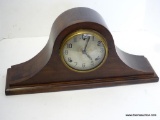 WM GILBER TAMBOUR 8 DAY CLOCK WITH TIME AND STRIKE. CASE HAS BEEN REFINISHED. MEASURES 9.5