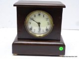 AMERICAN 8-DAY SHELF CLOCK WITH T/S. MEASURES 10.5