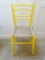 (2ND FLR BACK BR) YELLOW PAINTED CHAIR WITH WOVEN SEAT: 14