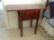 (2ND FLR MASTER BR) DAVIS DROP-SIDE SPOOL LEGGED 2 DRAWER NIGHTSTAND. WITH LEAVES UP: