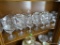 (DR) 28 SILVER RIMMED GLASSES (17 WATER GOBLETS. 11 SHERRY GLASSES) AND 7 SILVER RIMMED PLATES.