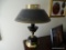 (2ND FLR MASTER BR) BRASS AND TOLE PAINTED LAMP WITH SHADE: 14