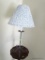 (2ND FLR BR 1) 4 LEGGED IRON LAMP WITH SHADE AND FINIAL: 10