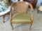 (SUNROOM) 1 OF A PAIR OF FRENCH QUEEN ANNE, UPHOLSTERED, AND CANE BACK ARMCHAIRS: 25