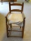 (LR) ANTIQUE MAHOGANY LADDER BACK HIGH CHAIR. IN EXCELLENT CONDITION: 14