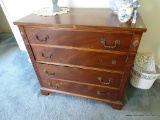 (2ND FLR BR 1) CENTURY FURNITURE CO. 4 DRAWER DRESSER WITH REEDED SIDES AND FLORAL ACCENTS. IS