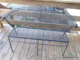 (PORCH) CAST IRON AND MESHED WIRE PATIO SETTEE: 50.5