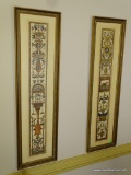 (DR) PAIR OF FRAMED PRINTS ON BOARD OF GREEK STYLE FIGURINES: 11.5