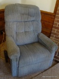 (LR) LA-Z-BOY BLUE UPHOLSTERED ROCKING RECLINER IN EXCELLENT CONDITION AND READY FOR A NEW HOME!: