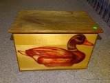 (LR) DUCK PAINTED STORAGE BOX/TOY CHEST: 19