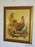 (KIT) FRAMED PRINT OF A ROOSTER IN BRONZE TONED FRAME: 20