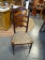 (A2) EXCELLENT EARLY MAHOGANY WICKER SEAT LADDER BACK CHAIR. LOTS OF ATTENTION HERE!! 16X17X37