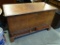 (A4) CHIPPENDALE BLANKET BOX ON STAND WITH 2 DRAWERS AT THE BOTTOM. BOTH DRAWERS HAVE LOCKS IN PLACE