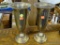 (A3) PAIR OF BRASS VASES. 11'' TALL EACH