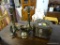 (A3) LOT OF BRASS. INCLUDES 2 CANDLE STICKS, A BRASS EAGLE, A CREAMER, AND A TRINKET BOX