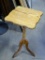 (A4) SMALL OAK FINISH CANDLE STAND. 12X23