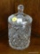(A1) QUALITY LEAD CRYSTAL COVERED CANDY DISH. 7'' TALL