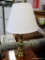 (A5) BRASS LAMP WITH SHADE AND FINIAL: 16