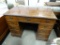 (A5) OAK 7 DRAWER DESK WITH BRASS CHIPPENDALE PULLS: 42