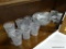 (A2) LOT OF CLEAR MATCHING GLASSWARE. INCLUDES 6 GLASSES, 5 FOOTED BOWLS, AND 1 FOOTED CENTER BOWL.