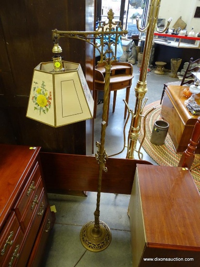 (A1) VERY NICE SIGNED B&B METAL FLOOR LAMP WITH SHADE. 60'' TALL