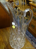 (A3) TALL GLASS WATER PITCHER 12.75'' TALL IN GOOD CONDITION