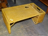 (A3) WICKER BED TRAY WITH CUP HOLDER AND BOOK RACK