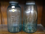 (A3) 2 VINTAGE CANNING JARS. BALL NO. 1 AND A WHITNEY MASON PAT. 858